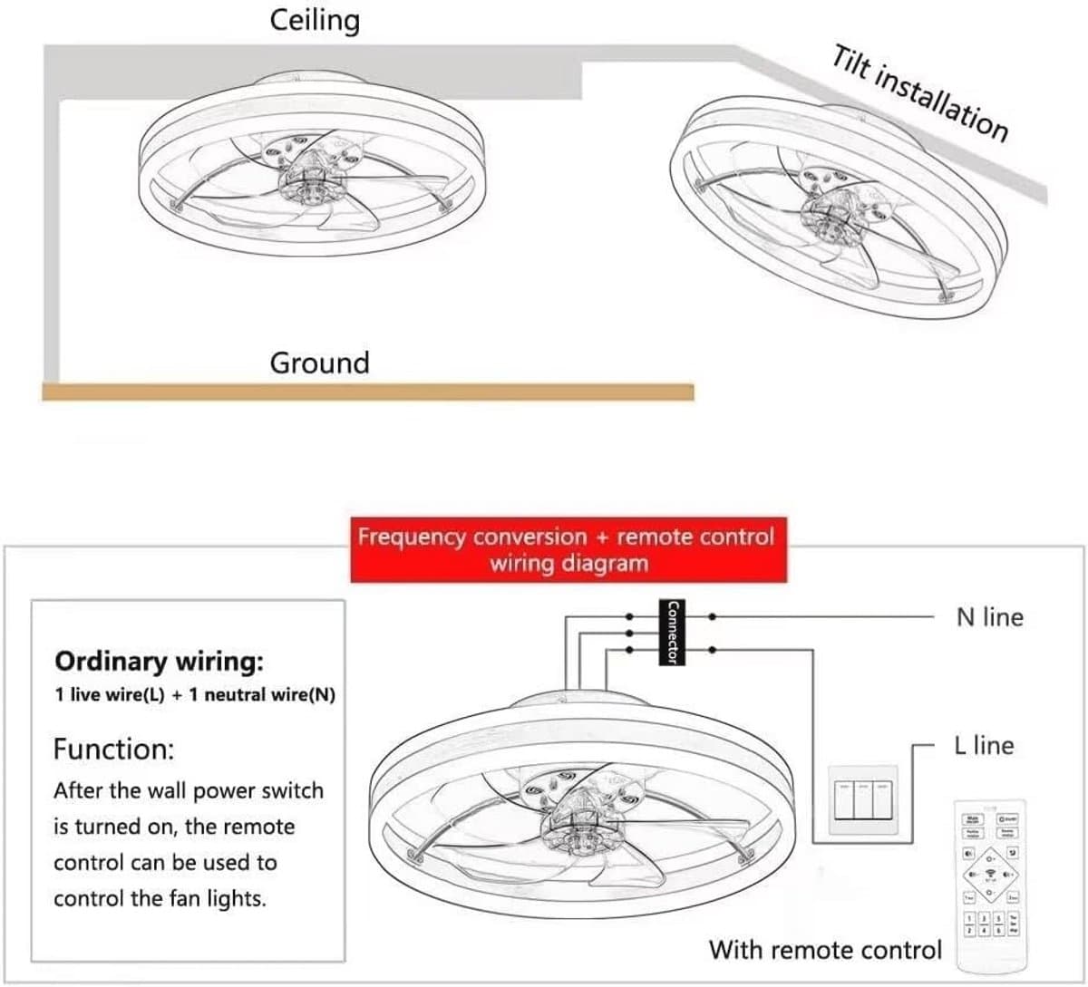 Omkeerbare plafondlamp met ventilator en afstandsbediening - Dimbaar licht en 6 snelheden - Modern design voor slaapkamer en woonkamer - Ø40 cm, 30W — afbeelding 1