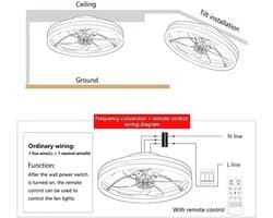 Omkeerbare plafondlamp met ventilator en afstandsbediening - Dimbaar licht en 6 snelheden - Modern design voor slaapkamer en woonkamer - Ø40 cm, 30W