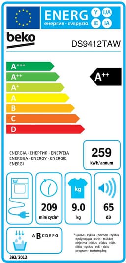 Beko DS9412TAW - Warmtepompdroger - NL/FR — thumbnail 3