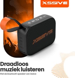 Xssive BSP20 Draadloze Bluetooth Speaker - Mini Speaker voor onderweg - 8W - Waterbestendig - Stereo Geluid - Mini Bluetooth Speaker - Zwart — thumbnail 4
