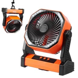 Draagbare ventilator - Staande en tafelventilator op accu - Batterij 20000 mAh - 4 Snelheden - 219 x 98 x 258 mm - Voor buiten, kamperen en reizen — thumbnail 1