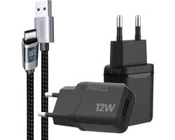 Phreeze usb adapter 5v 3a - Met usb naar usb C kabel - Oplader voor smartphone tablet ereader controller met usb C poort