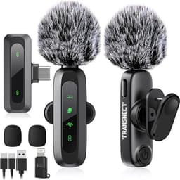 TRANSNECT - Draadloze Microfoon - 2 stuks - Microfoon Draadloos - Dasspeld Microfoon Draadloos - Microfoon Bluetooth - Lavalier Microfoon - USB-C & 8-pins ontvanger - Geschikt Voor Alle Telefoons — thumbnail 1