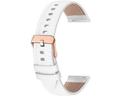Horlogebandje - Smartwatch bandje - Geschikt Voor Garmin Venu 2s / 3s - Vivoactive 4s - Forerunner 255s / 265s - Huawei Watch GT 5 Pro 42mm - GT 5 - GT 4 41mm - Wit - Imitatieleer - Jonyx