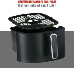 Quvo® Airfryer xl - Airfryer xxl - Heteluchtfriteuse - 6 Liter - Timer tot 60 Minuten - Zwart- 39 cm x 29 cm x 34 cm — thumbnail 7