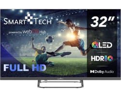 32 inch HD Smart TV met QLED Scherm, DVB-T2/S2, 3 HDMI en Wifi
