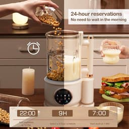 SnelShoppen - Automatische Notenmelk Machine 1500 ml, Geluidsarme Sojamelk Maker met 12 Bladen, Smoothie en Sapmachine, Voor Keuken, Met Schoonmaak- e — thumbnail 2