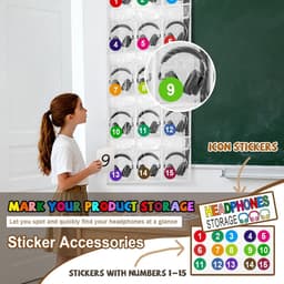Hoofdtelefoon Organizer 15 Vakken PVC Doorzichtig Ophangsysteem — thumbnail 5