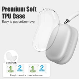 Transparante Beschermhoes voor AirPods Max hoofdtelefoon - Krasbestendig TPU — thumbnail 3