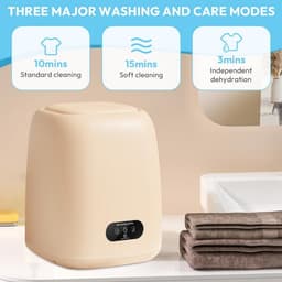 Draagbare Mini Wasmachine 9L - 2-in-1 Wassen & Centrifugeren - Compact voor Camping & Babykleding — thumbnail 4