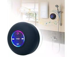 Draagbare Waterdichte Douche Speaker met Zuignap en LED Licht