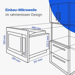 Inbouwmcirogolfoven met Grillfunctie - Zwart — thumbnail 5