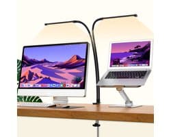 Ibenzoa® Dimbare LED Bureaulamp met Flexibele Zwanenhals en Zwenkclip