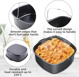 Airfryer pan - Airfryer bakvorm - Antiaanbak Airfryer Cake Barrel - Airfryer Accessoires - Pizza Brood Bakvorm - 8.7 inch Airfryer Cakevorm, Airfryer Cake Pizza Bakvorm voor Cake Bakplaat Mand Airfryer Accessoires (8.7 inch) — thumbnail 6
