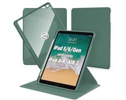 360 Roterende Case voor iPad 9.7 inch 6e/5e Generatie - Schokbestendige Acryl Cover met Stand - Donkergroen