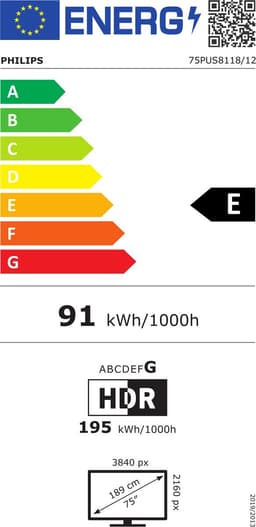 Philips 75PUS8118/12 - 75 inch - 4K LED - 2023 - Buitenlands model — thumbnail 2