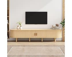 Lage TV Kast met Rond Tafelblad en Veel Opbergruimte voor 70 Inch Televisies