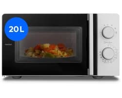 MEDION compacte magnetron (20 liter, 700 watt, ruimtebesparend ontwerp, 5 vermogensniveaus, ontdooifunctie, timerfunctie, MD12211) lichtgrijs [MODEL 2025]