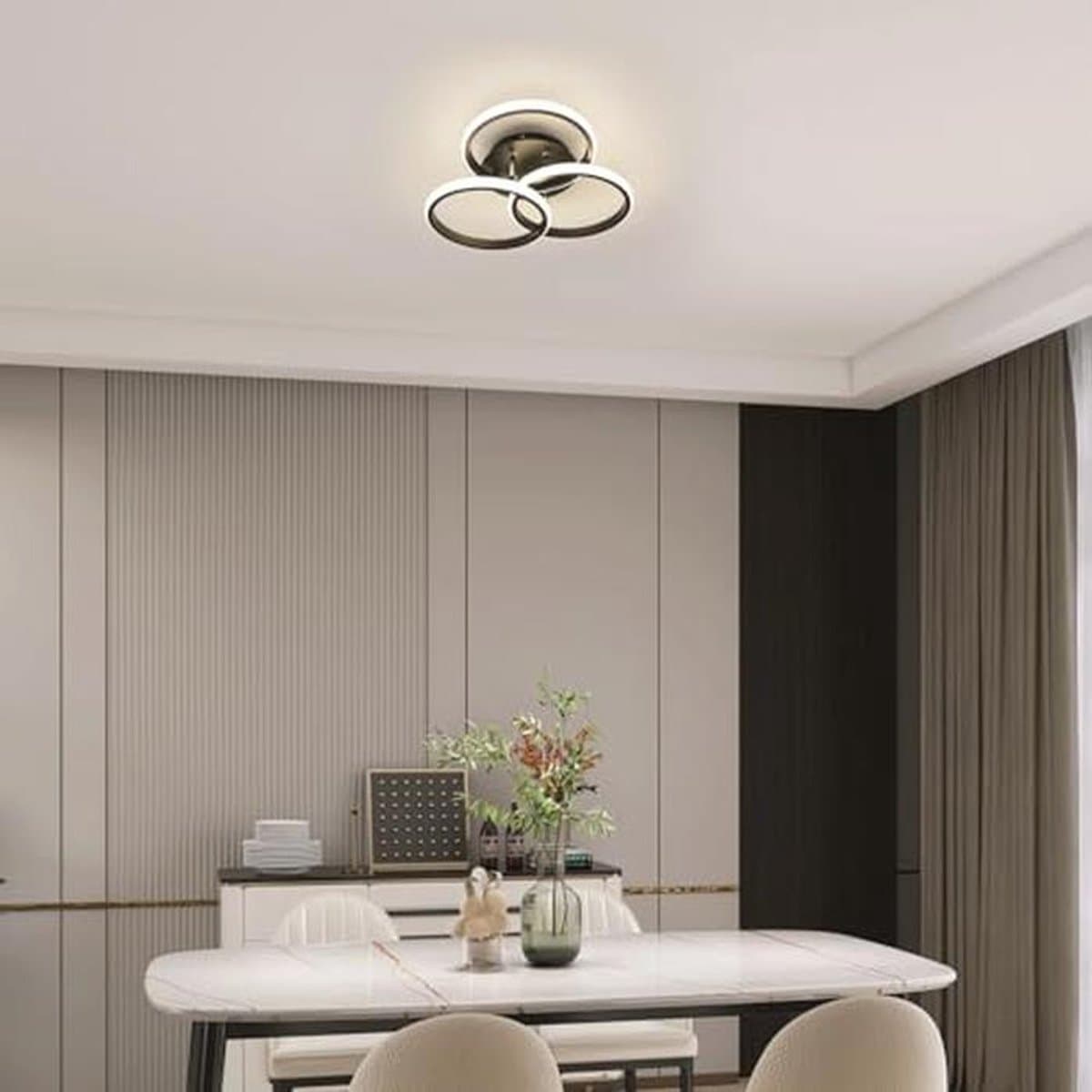 Dimbare LED-plafondlamp 40CM, 42W - Modern zwart met afstandsbediening — afbeelding 1