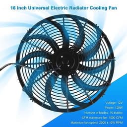 Universele autokoelventilator 16 inch 12V 120W met montageset voor auto en vrachtwagen — thumbnail 4