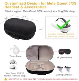 Draagtas voor Meta Quest 3 VR Headset en Gaming Controller - Waterdichte en Schokbestendige Hard Case met Opbergruimte — thumbnail 3