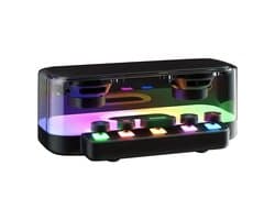 Kleurrijke Bluetooth-luidspreker met verlichting en mechanische knoppen, esports punkstijl, ideaal als cadeau.