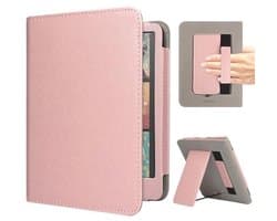 Hoes voor 7-Inch Kindle Paperwhite 12e Gen 2024 en Kindle Colorsoft met Auto Sleep/Wake, Handriem en Opvouwbare Standaard - Roze Goud