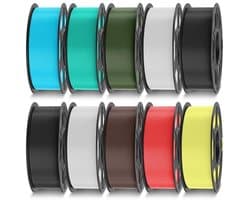 3D-printerfilament PLA 1,75 mm - 10 kg bundel met 10 kleursamenstellingen