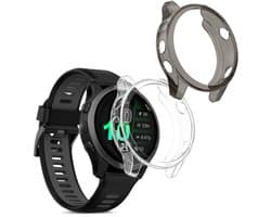 kwmobile 2x Hoes voor geschikt voor Garmin Forerunner 970 47mm - Siliconenhoes voor sporthorloge zwart / transparant