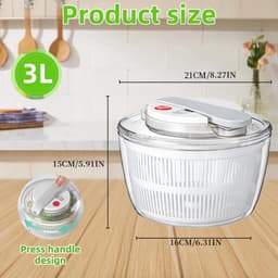 Multifunctionele Saladewasmachine - Keukensaladespinner met Afdruiprek en Vergiet — thumbnail 2