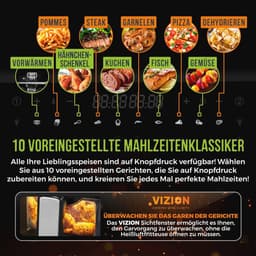 Luchtfriteuse met dubbele mand 9L en digitaal bedieningspaneel - 10 voorinstellingen — thumbnail 2