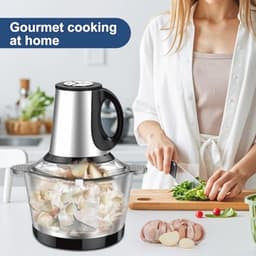 600 W Mini Food Chopper met 2 L RVS Kom - Drie Snelheden voor Keuken, Babyvoeding en Dierenvoeding — thumbnail 4