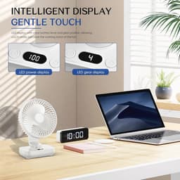 Draagbare Mini Tafelventilator met 4 Snelheden en Oscillatie voor Thuis en Kantoor — thumbnail 2