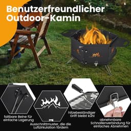 Draagbare 2-in-1 Campinggrill voor Outdoor Activiteiten - Inklapbare Houtskoolgrill voor 4-5 Personen — thumbnail 4