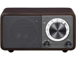 Houten Mini Bluetooth Speaker met FM Radio en AUX-ingang - Compact Geluid