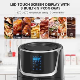 Grote Airfryer met Digitale LED Touch Screen - Gezond Frituren en Koken (5.5 Liter) — thumbnail 3