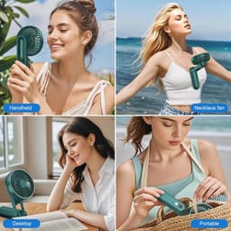 Draagbare Mini Handventilator - Oplaadbare USB Ventilator met 5 Snelheden - Opvouwbare Zakventilator voor Kantoor en Outdoor — thumbnail 2