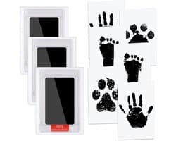 Allecta - Baby Footprint en Handprint Fotolijst Klei Kit voor pasgeborenen, Jongens en Meisjes - zwart