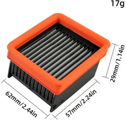 6 STUKS HEPA filter - geschikt voor UWANT D100 - D100 PLUS - D100 PRO - V8 & V10 - D5 - D5 PRO - A60 - A100 - A558 - voor robotstofzuiger - 62*57*29mm - met reinigingsborstel — thumbnail 2