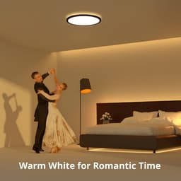 Draaibare LED Plafondlamp met Afstandsbediening, 24W, Dimbaar Wit en Warm Licht — thumbnail 3