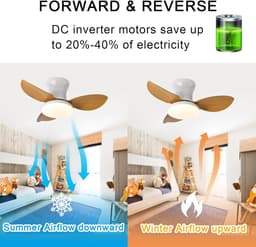 Moderne Plafondventilator met Verlichting en Afstandsbediening Dimbare Timer Stille Ventilator — thumbnail 4