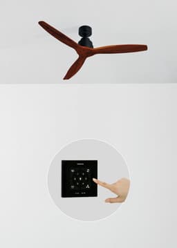 Zwarte Plafondventilator met Donkerhouten Vleugels, 132 cm, 6 Snelheden, Stil, Timer en Afstandsbediening — thumbnail 3