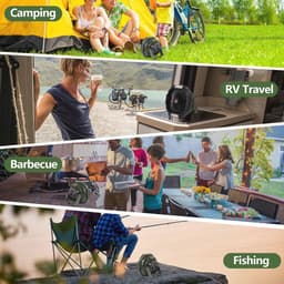 Oplaadbare Usb-campingventilator met Stille Werking en LED-verlichting - 4 Snelheden Tafelventilator voor Buiten — thumbnail 2
