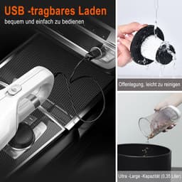 OKWISH Steelstofzuiger Stofzuiger 4-in-1 - Compact En Oplaadbaar Met Lange Accuduur En 350 ml Capaciteit - Geschikt Voor Huis En Auto - ABS - Zwart — thumbnail 4