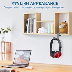 Hoofdtelefoonhouder onder bureau met 360 graden verstelbare arm en ingebouwde kabelorganizator — thumbnail 2