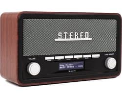 Denver DAB Radio - Retro Radio - Bluetooth - DAB+/ FM - Dimbaar - Batterijen & Netstroom - DAB18