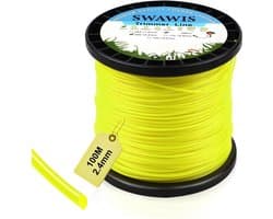 SnelShoppen - Grastrimmerdraad 2,4 mm/100 m - Reserve Trimmerlijn Nylondraad voor Grasmaaier, Bosmaaier en Tuinonderhoud - Geel, Geschikt voor Onkruid