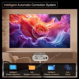 Alincoo - D7W - Beamer - Projector Beamer - Mini Meamer - Full HD 1080P - 1920x1080dpi - Automatische focus - 5G - met WiFi - 1300 Lumens - Wit — thumbnail 4