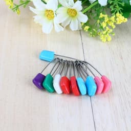 Multicolor veiligheidsspelden, 10st ambachtelijke naaien veiligheidsspelden Hold Locking Baby Kids jurk doek luier luier, kleur multifunctionele baby veiligheidsspeld — thumbnail 3