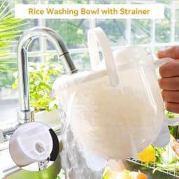 Rijstwasser, lichtgewicht rijstkom, plastic rijstzeef, meelfilter, graanwassing, keukenfilter met handvat, reiniging van granen, groenten en fruit — thumbnail 2